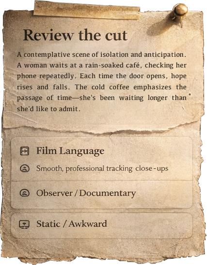 Review the cut interface